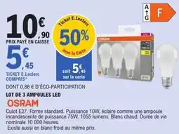 E.Leclerc E.leclerc - lot de 3 ampoules led offre