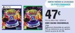 E.Leclerc Sega - sonic racing crossworlds offre