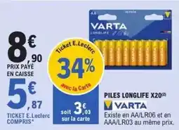 E.Leclerc E.leclerc - piles longlife offre