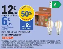 E.Leclerc E.leclerc - lot de 2 ampoules led offre