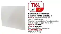 Weldom Radiateur électrique à inertie fonte spring ii 100w offre