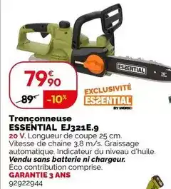 Weldom Worx - tronçonneuse essential ej321e.9 offre