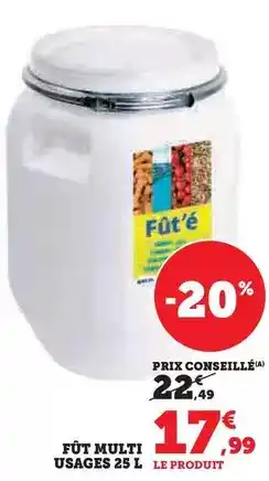 Hyper U Fût multi usages 25 l offre