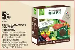 Intermarché Hyper Engrais organique universel presto bio offre