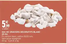 Intermarché Hyper Sac de graviers décoratifs blanc offre
