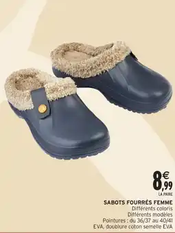 Intermarché Hyper Sabots fourrés femme offre