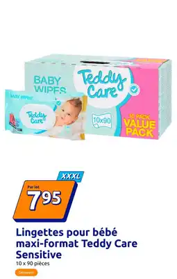 Action Lingettes pour bébé maxi-format Teddy Care Sensitive offre