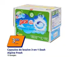 Action Capsules de lessive 3-en-1 Dash Alpine Fresh offre