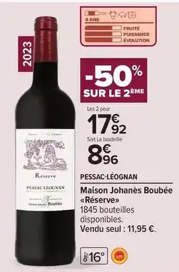 Carrefour Maison johanes boubee reserve offre