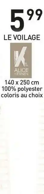 Stokomani Alice keynes le voilage offre