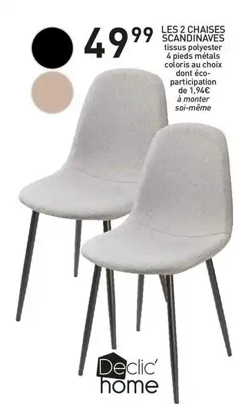 Stokomani Les 2 chaises scandinaves offre