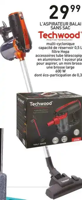Stokomani Techwood l'aspirateur balai sans sac offre