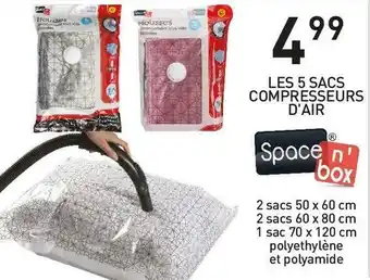 Stokomani Space n' box les 5 sacs compresseurs d'air offre