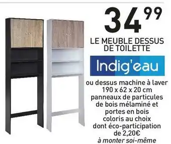 Stokomani Indig'eau le meuble dessus de toilette offre