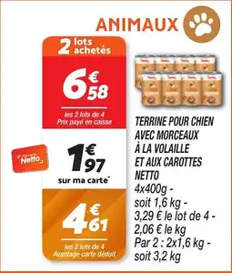 Netto NETTO Terrine pour chien avec morceaux à la volaille et aux carottes offre