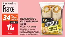 Netto Sandwich wraper's poulet panés cheddar offre