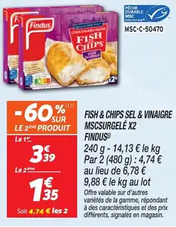 Netto FINDUS Fish & chips sel & vinaigre mscsurgelé x2 offre