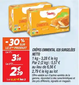 Netto NETTO Crêpes emmental x20 surgelées offre