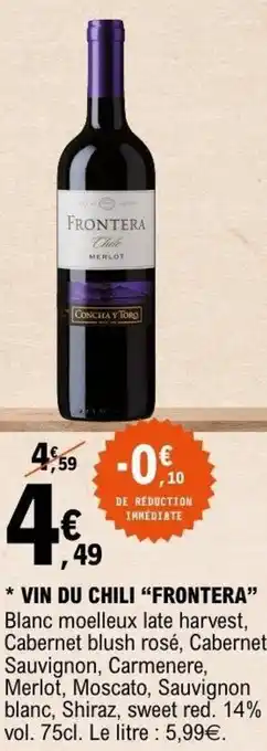 E.Leclerc vin du chili frontera offre