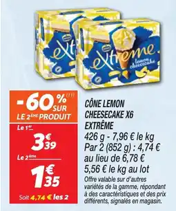 Netto EXTRÊME Cône lemon cheesecake x6 offre