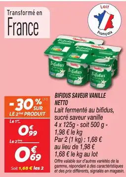 Netto NETTO Bifidus saveur vanille offre