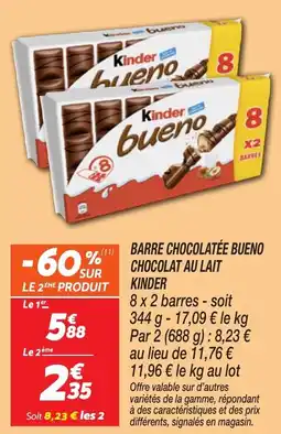 Netto KINDER Barre chocolatée bueno chocolat au lait offre