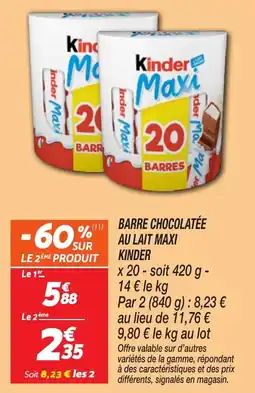 Netto KINDER Barre chocolatée au lait maxi offre