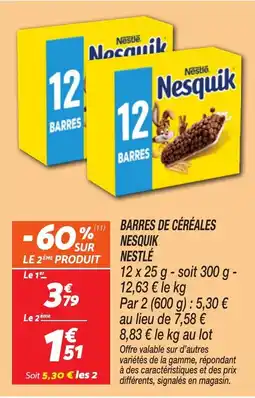 Netto NESTLÉ Nesquik barres de céréales offre