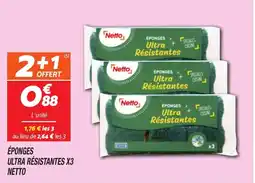 Netto NETTO Éponges ultra résistantes x3 offre