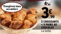 E.Leclerc 5 croissants + 5 pains au chocolat offre