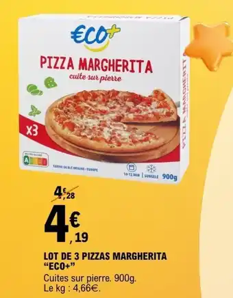 E.Leclerc Lot de 3 pizzas margherita eco+ offre