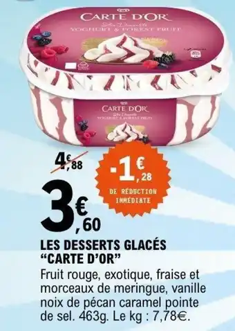 E.Leclerc Les desserts glacés carte d'or offre
