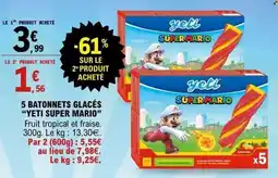 E.Leclerc 5 batonnets glacés yeti super mario offre