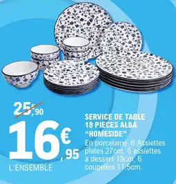 E.Leclerc Service de table 18 pieces alba homeside offre