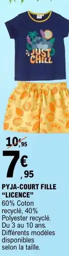 E.Leclerc Pyja-court fille licence offre