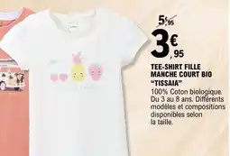 E.Leclerc Tee-shirt fille manche court bio tissaia offre