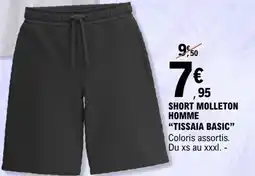 E.Leclerc Short molleton homme tissaia basic offre
