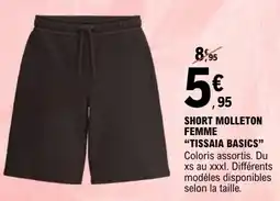 E.Leclerc Short molleton femme tissaia basics offre