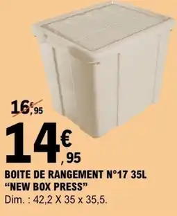 E.Leclerc Boite de rangement n17 35 l new box press offre