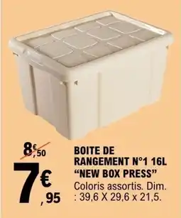 E.Leclerc Boite de rangement n1 16 l new box press offre