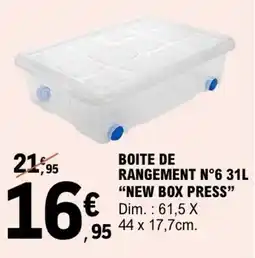 E.Leclerc Boite de rangement n6 31 l new box press offre