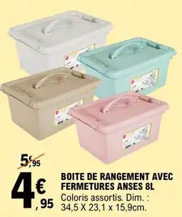 E.Leclerc Boite de rangement avec fermetures anses 8 l offre