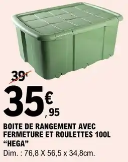 E.Leclerc Boite de rangement avec fermeture et roulettes offre