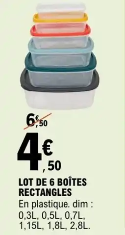 E.Leclerc Lot de 6 boîtes rectangles offre