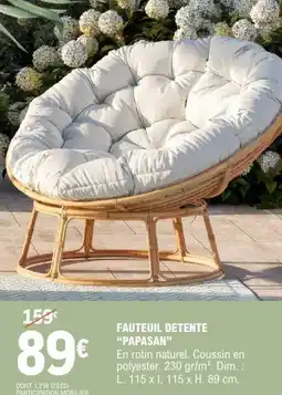 E.Leclerc Fauteuil detente papasan offre