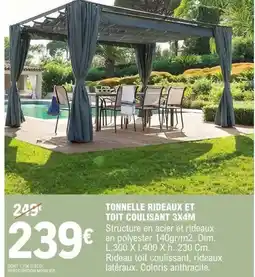 E.Leclerc Tonnelle rideaux et toit coulisant offre