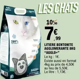 E.Leclerc Litiere bentonite agglomerante 8kg agglo+ offre
