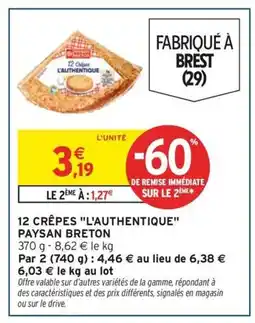 Intermarché Contact PAYSAN BRETON 12 crêpes l'authentique offre