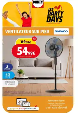 Darty DAEWOO Ventilateur sur pied S1663MP offre
