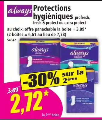 Norma ALWAYS Protections hygiéniques offre